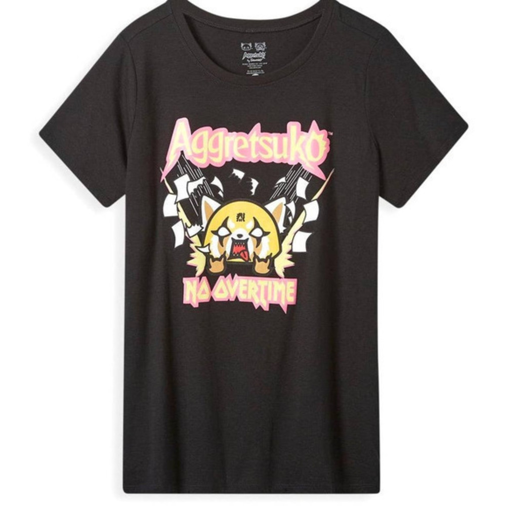 Torrid 2 (2X 18/20) Aggretsuko In Overtime Anime Gothic Punk Slim Fit T Shirt‎